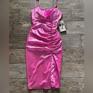 Elegant Pink Satin Dress